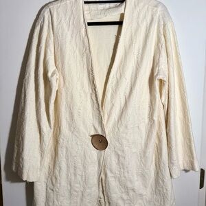 Zara Basic Cream Textured Jacket